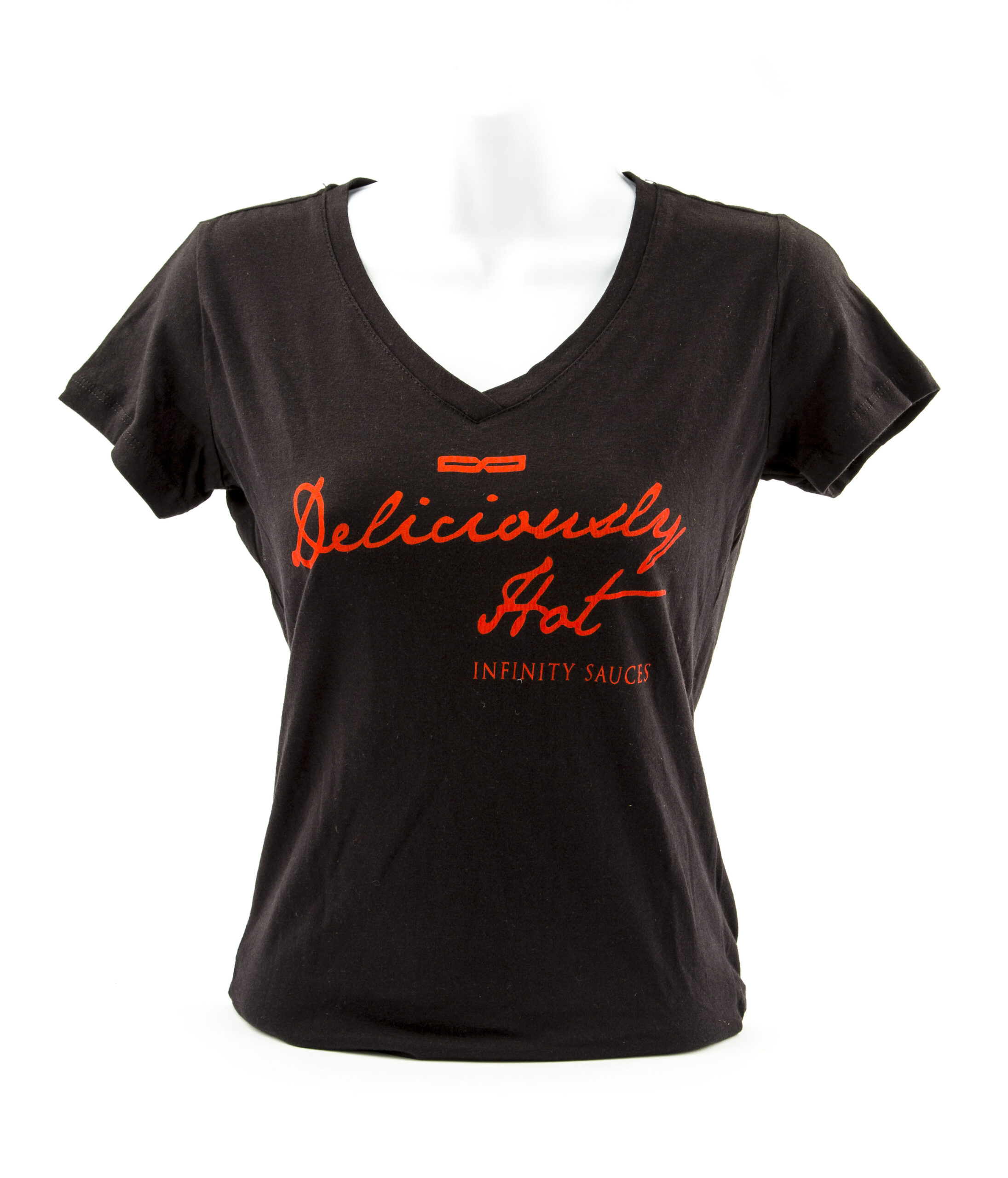 Deliciously Hot Ladies “V” Neck Tee | Infinity Sauces